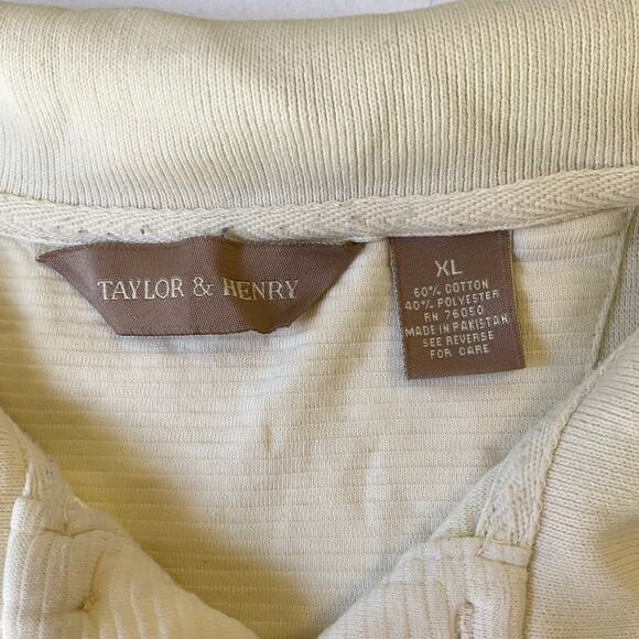 Taylor & Henry Men Polo Shirt Size XL Short Sleeve Stretchy Front Pocket White - Picture 6 of 8